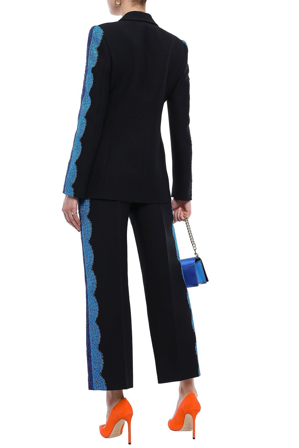 PUCCI Lace-trimmed wool and silk-blend blazer