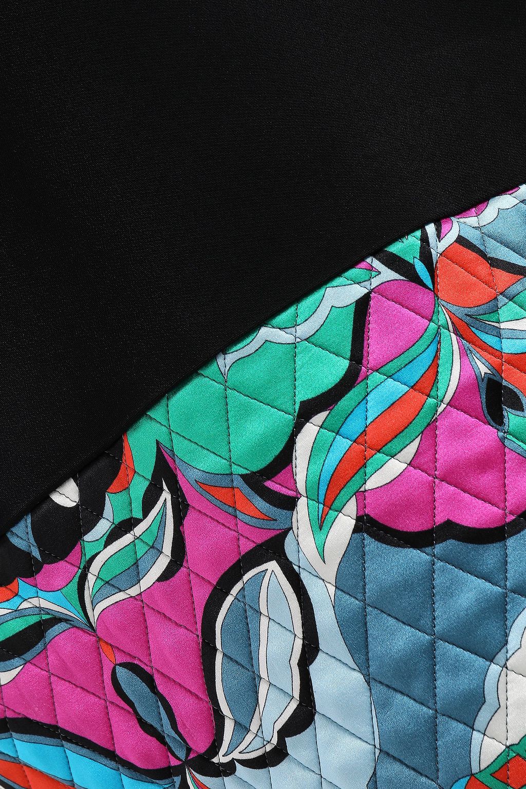 PUCCI Quilted printed satin-trimmed crepe mini dress