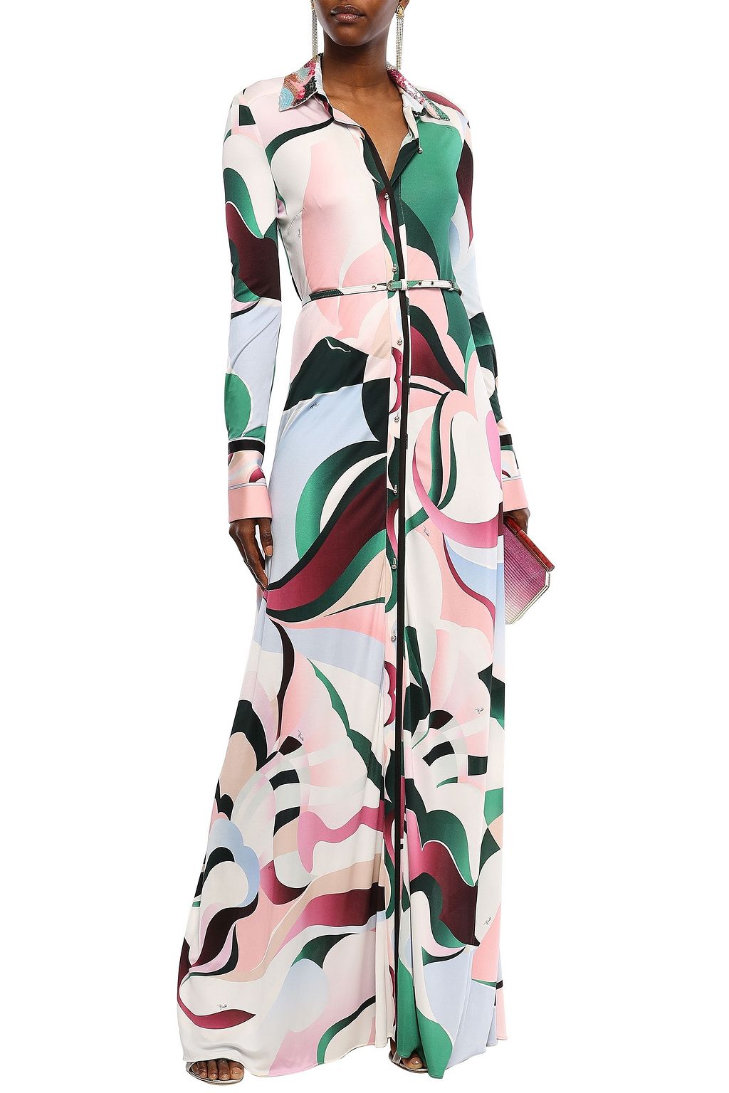 pink jersey maxi dress