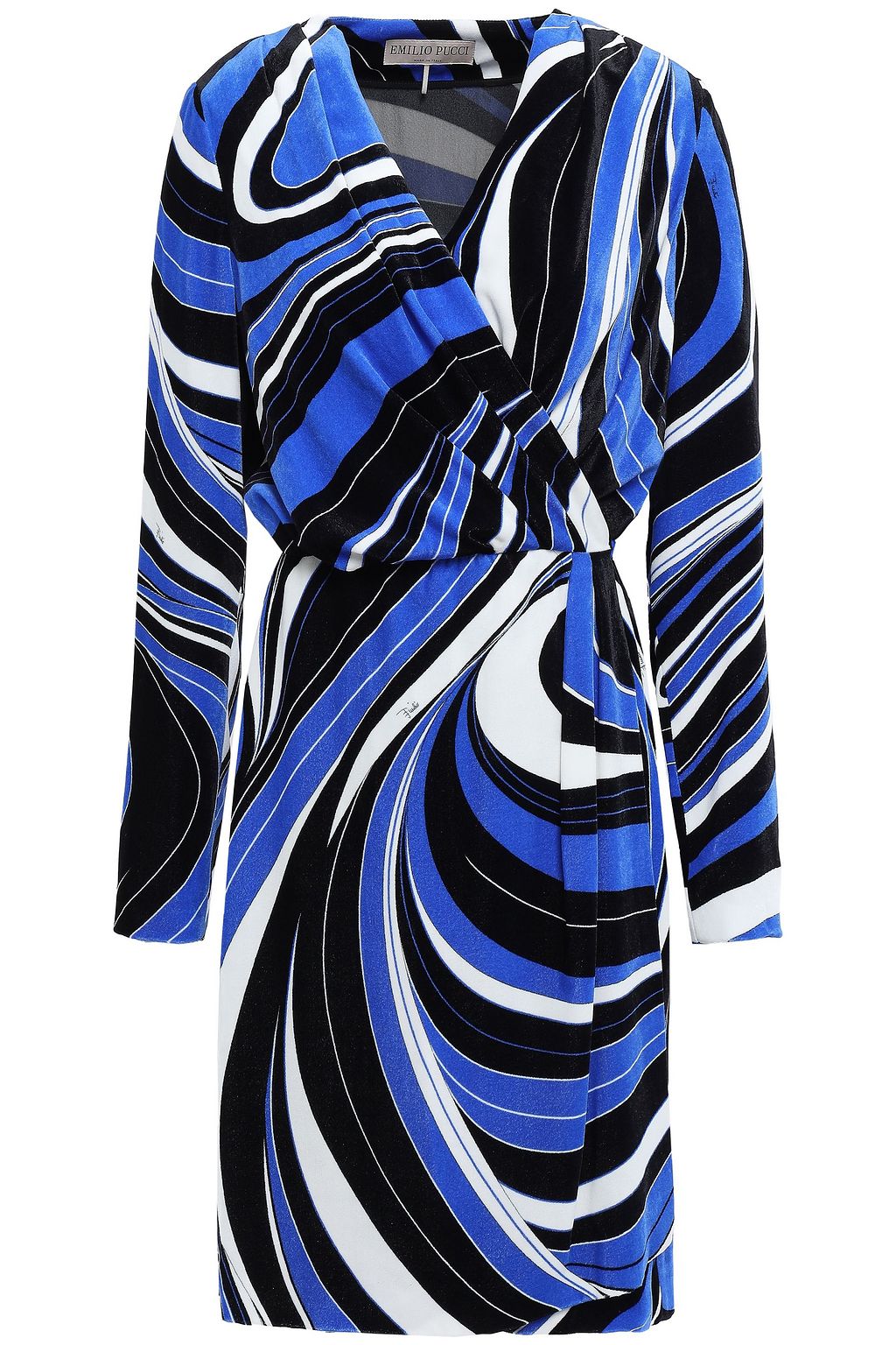 royal blue velvet wrap dress