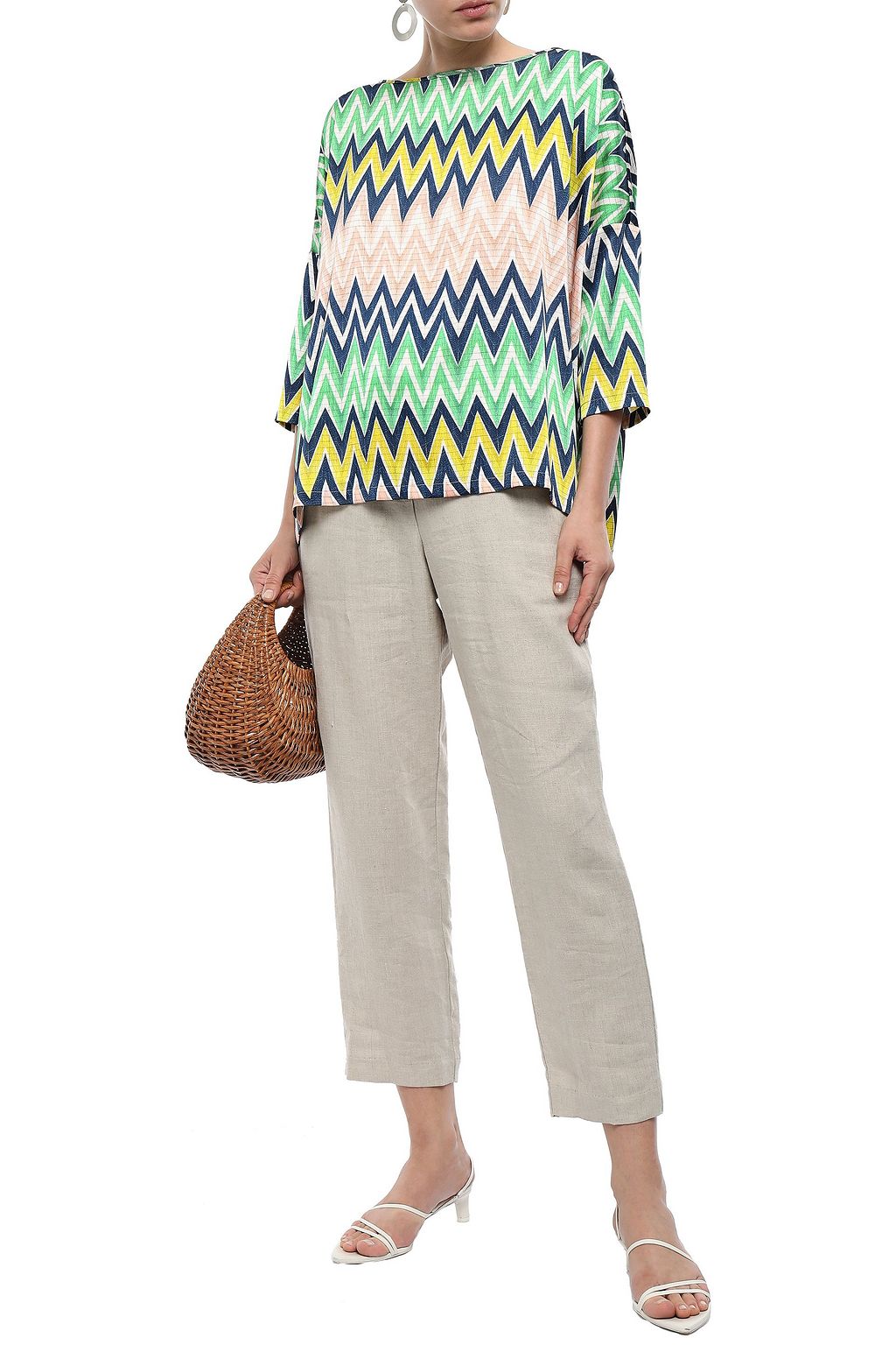 M MISSONI Printed satin-crepe top