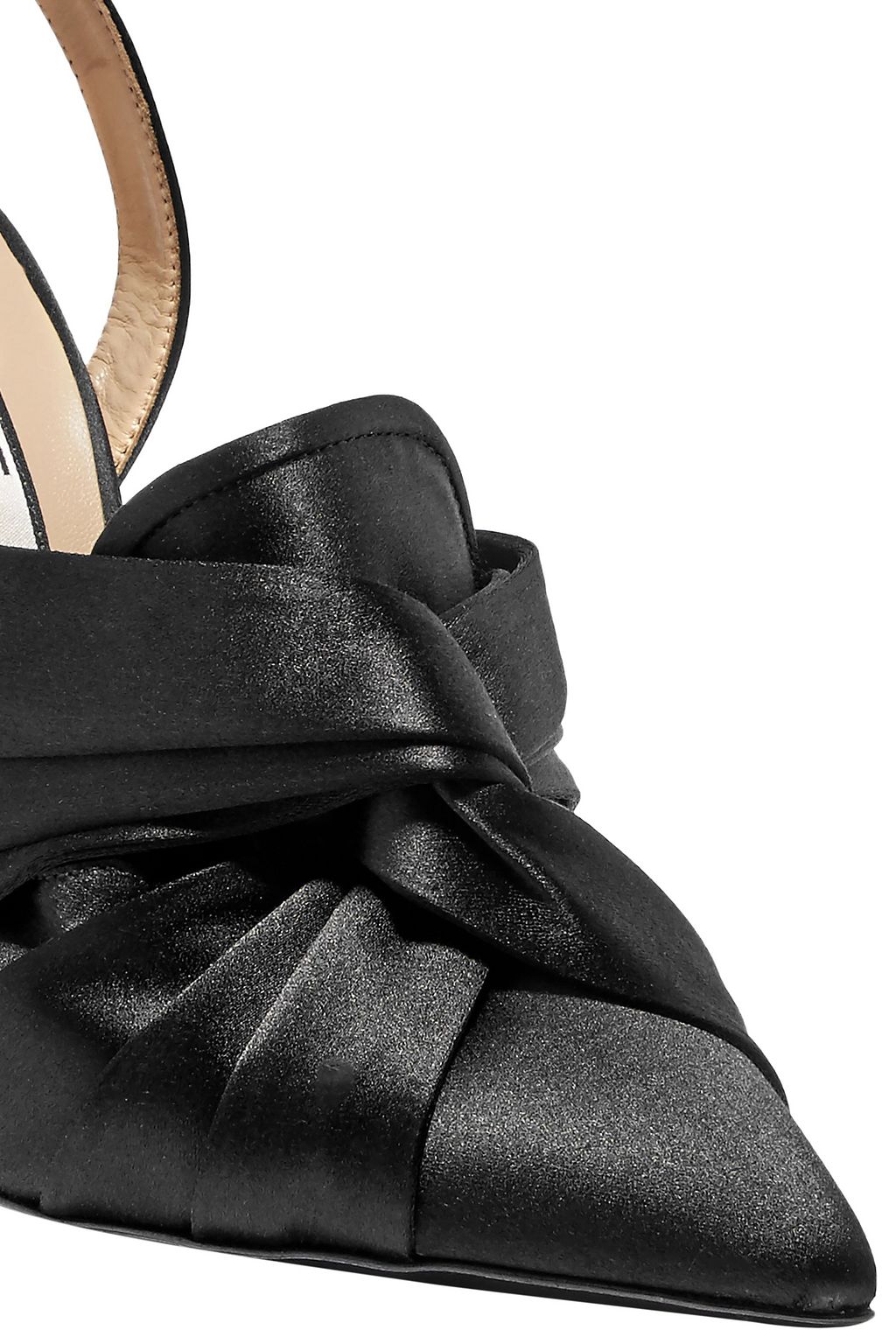 N°21 Knotted satin slingback pumps