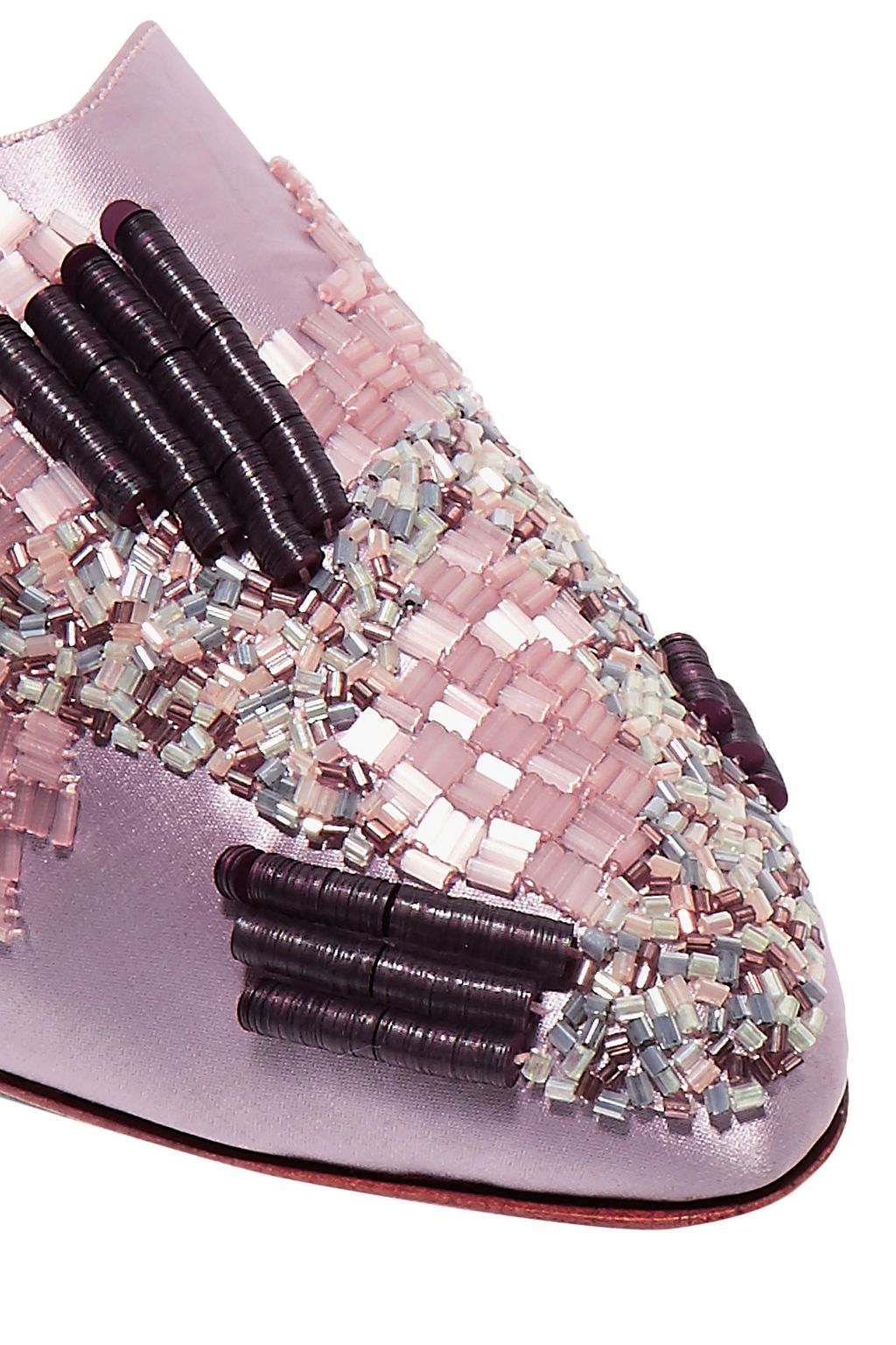 ZYNE Erai III embellished satin slippers
