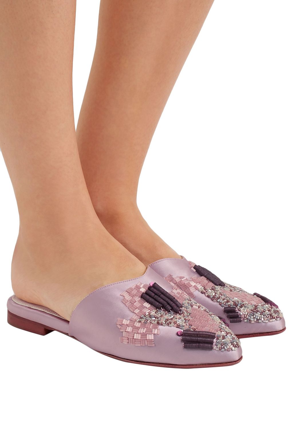 ZYNE Erai III embellished satin slippers