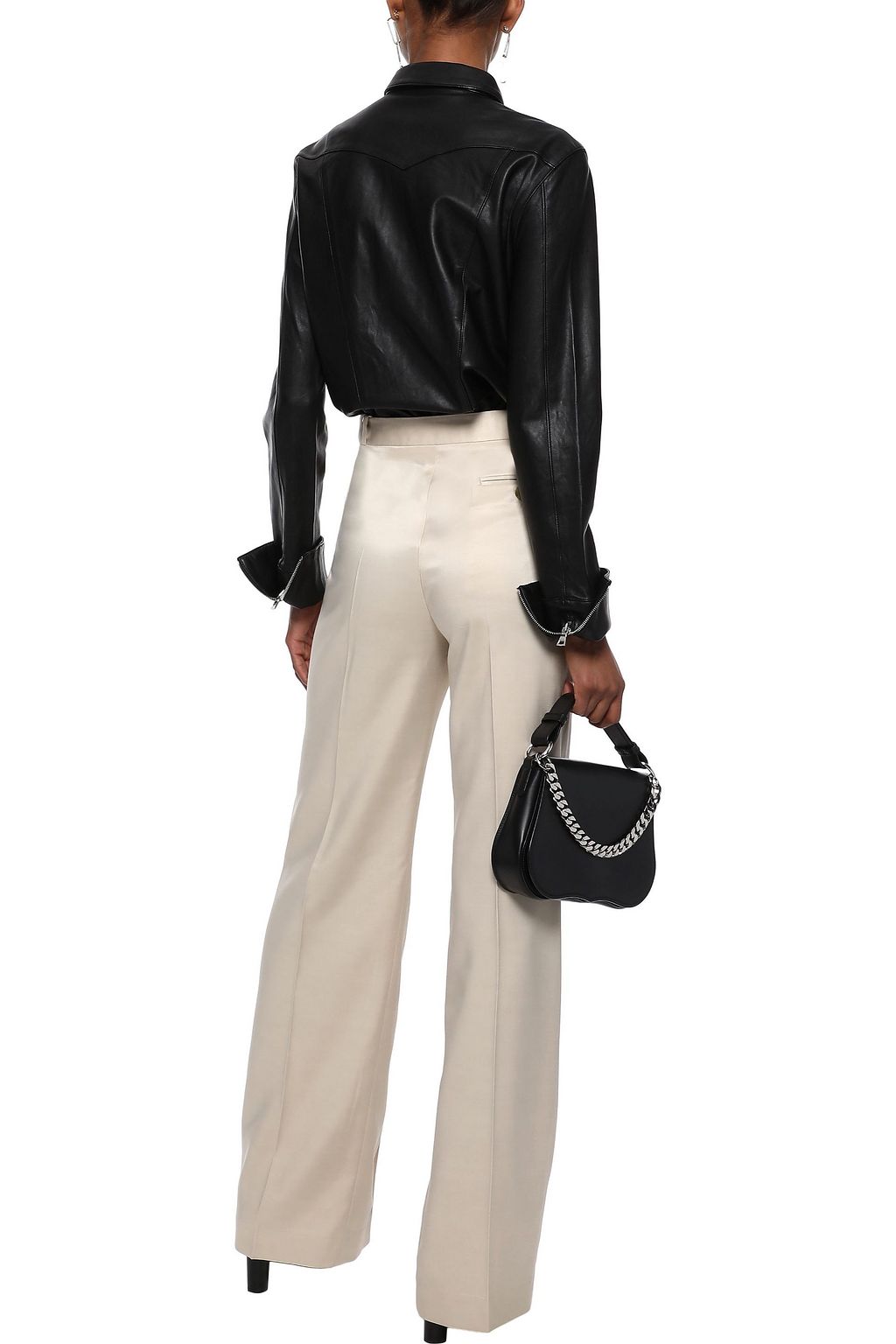 ACNE STUDIOS Tohny pleated satin-twill flared pants