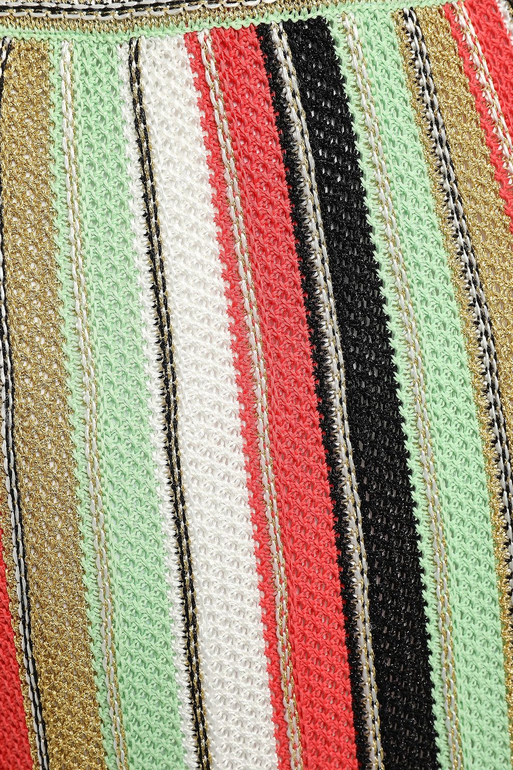 M MISSONI Metallic striped crochet-knit cotton-blend maxi skirt