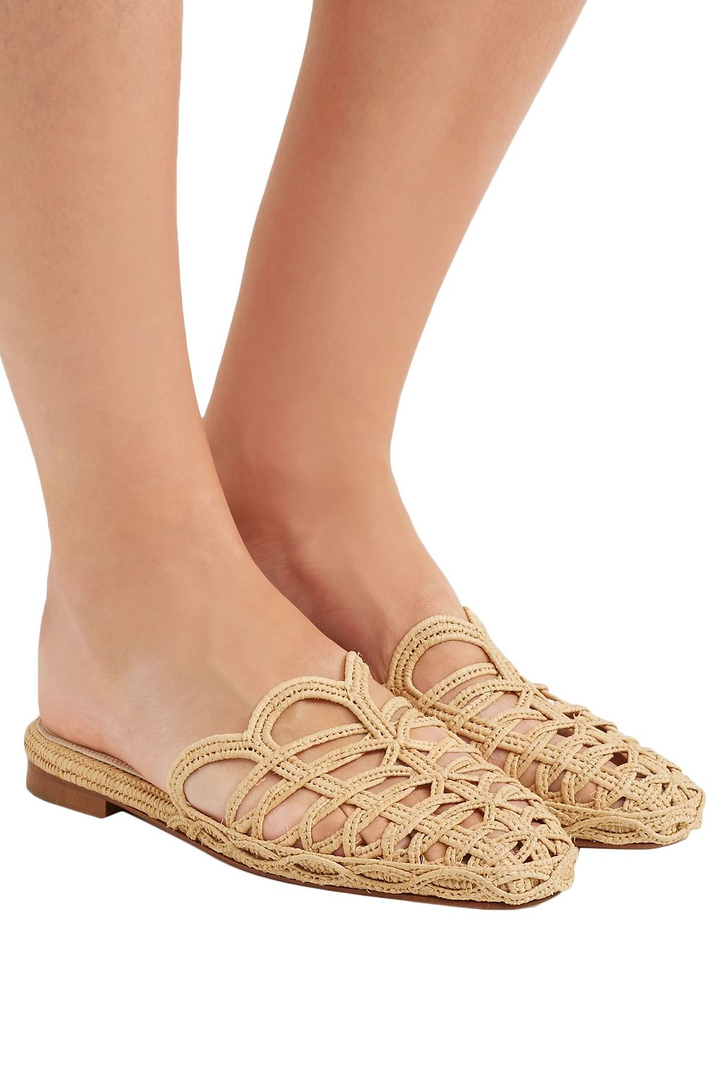ZYNE Raffy IV woven raffia slippers