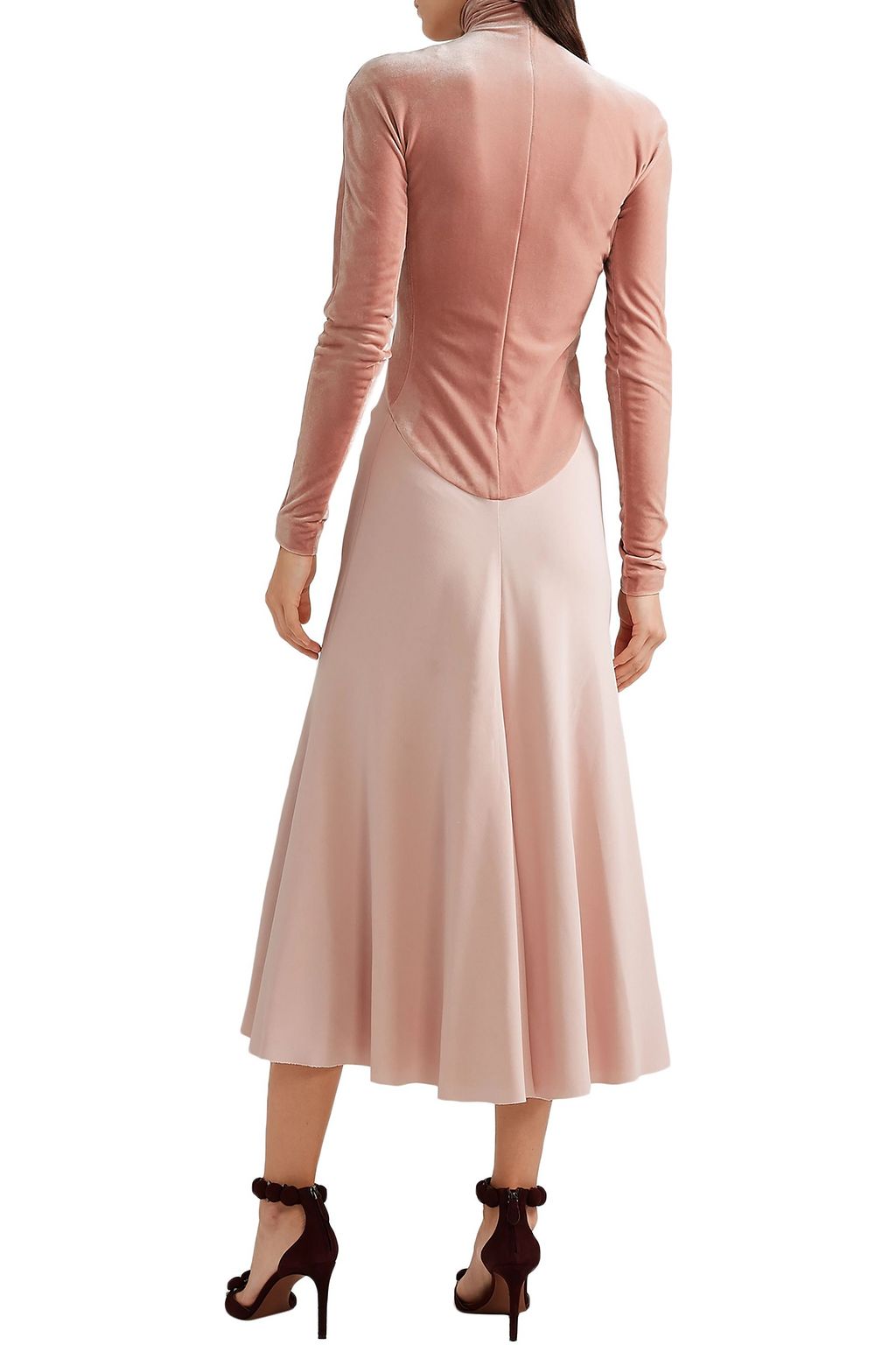 HAIDER ACKERMANN Velvet-paneled crepe midi dress