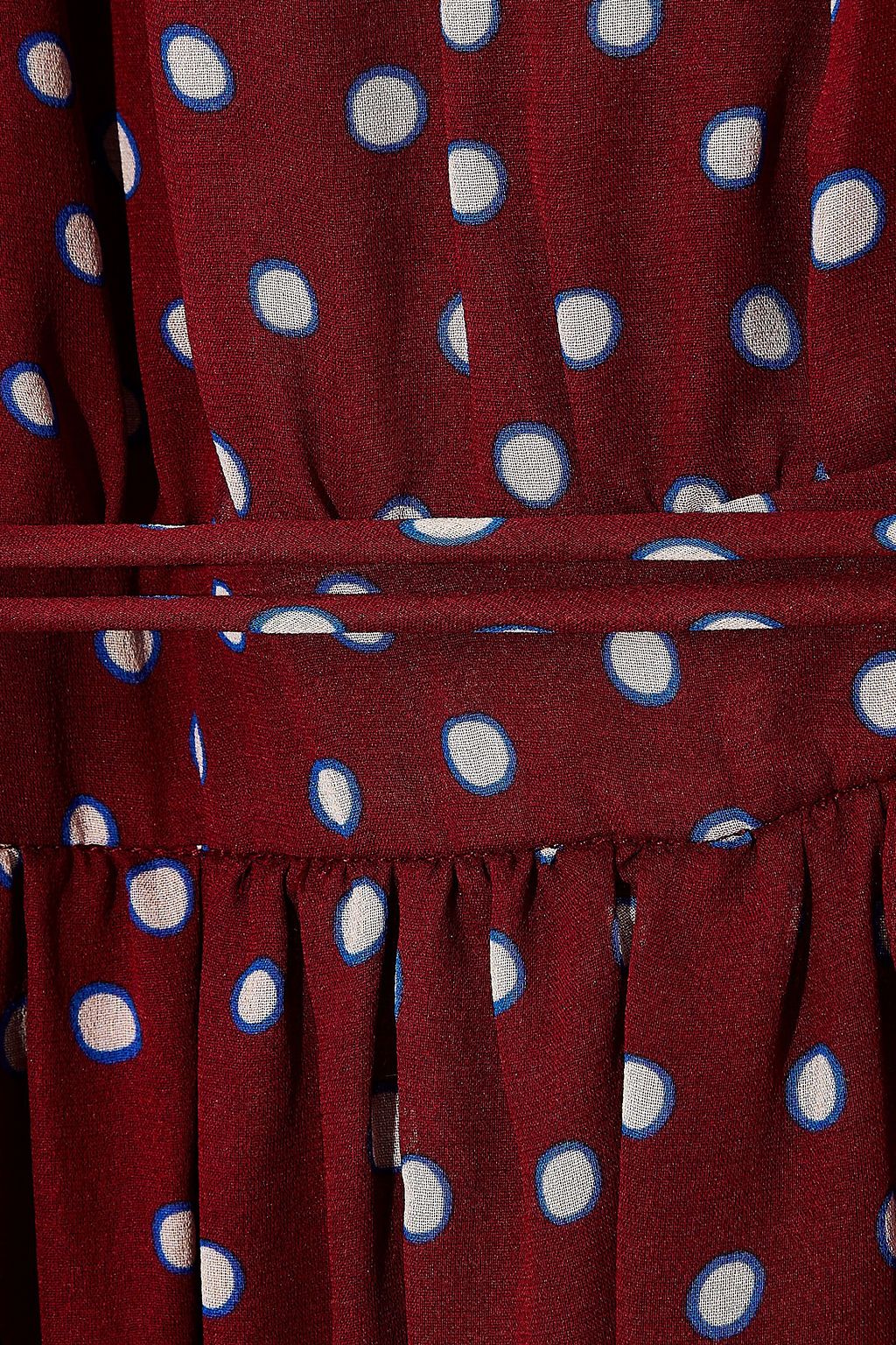 DEREK LAM Belted polka-dot silk-georgette midi dress