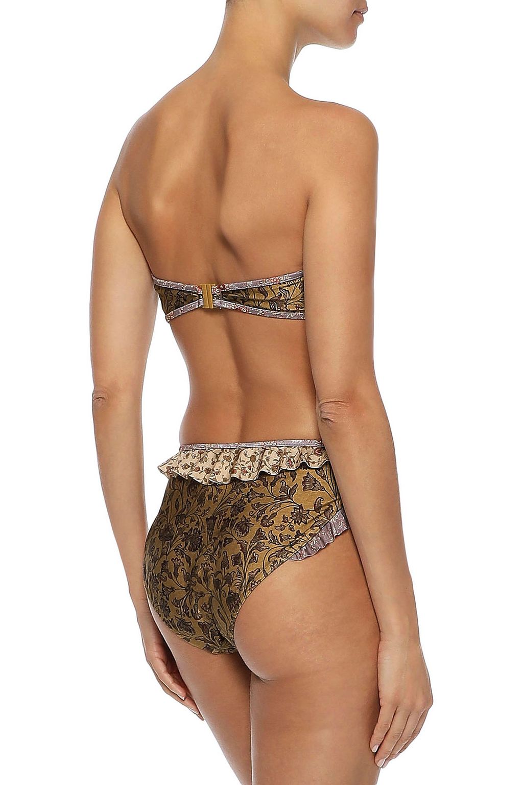 ZIMMERMANN Juniper Frill printed mid-rise bikini briefs