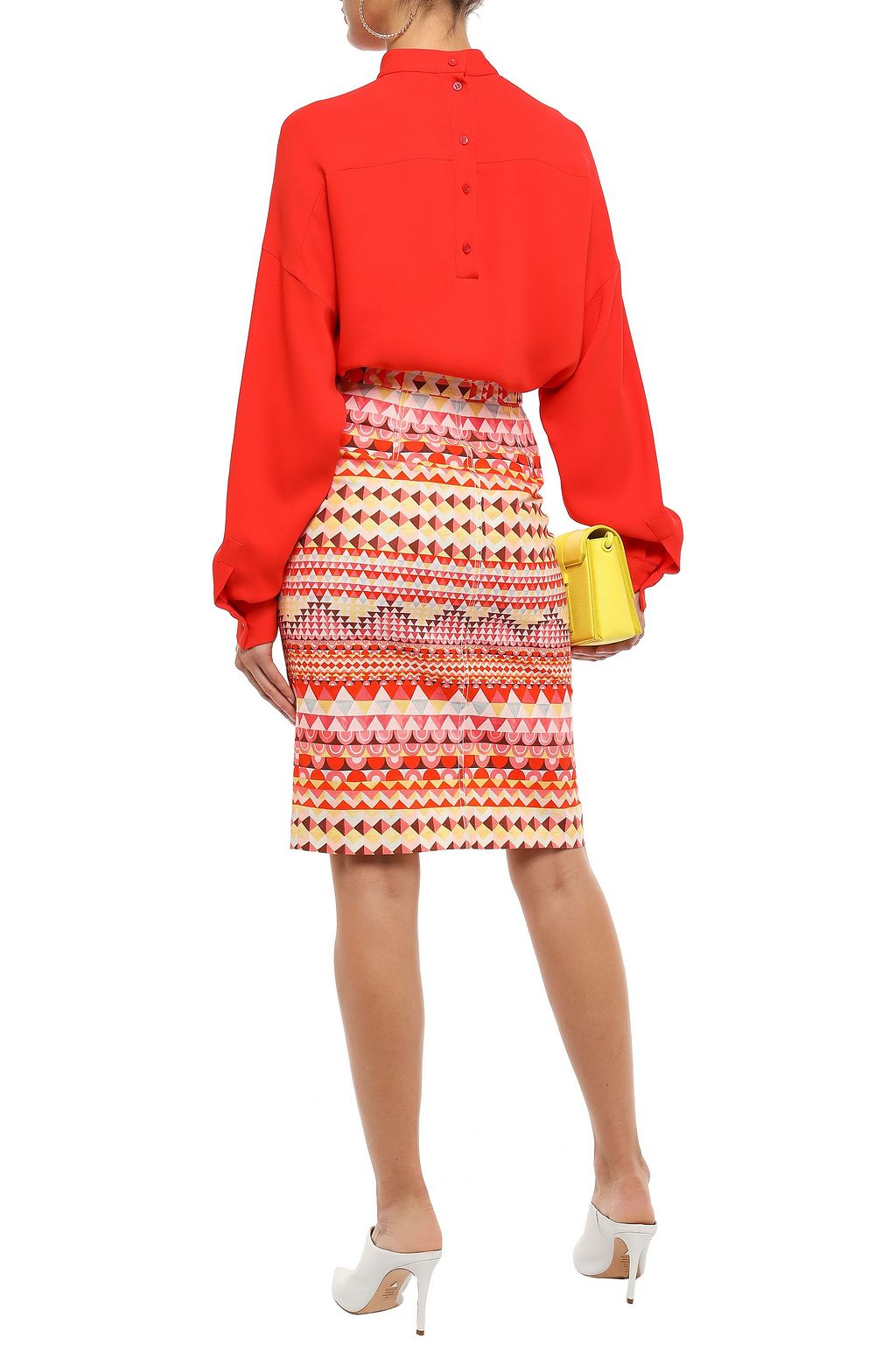 M MISSONI Printed cotton-blend pencil skirt