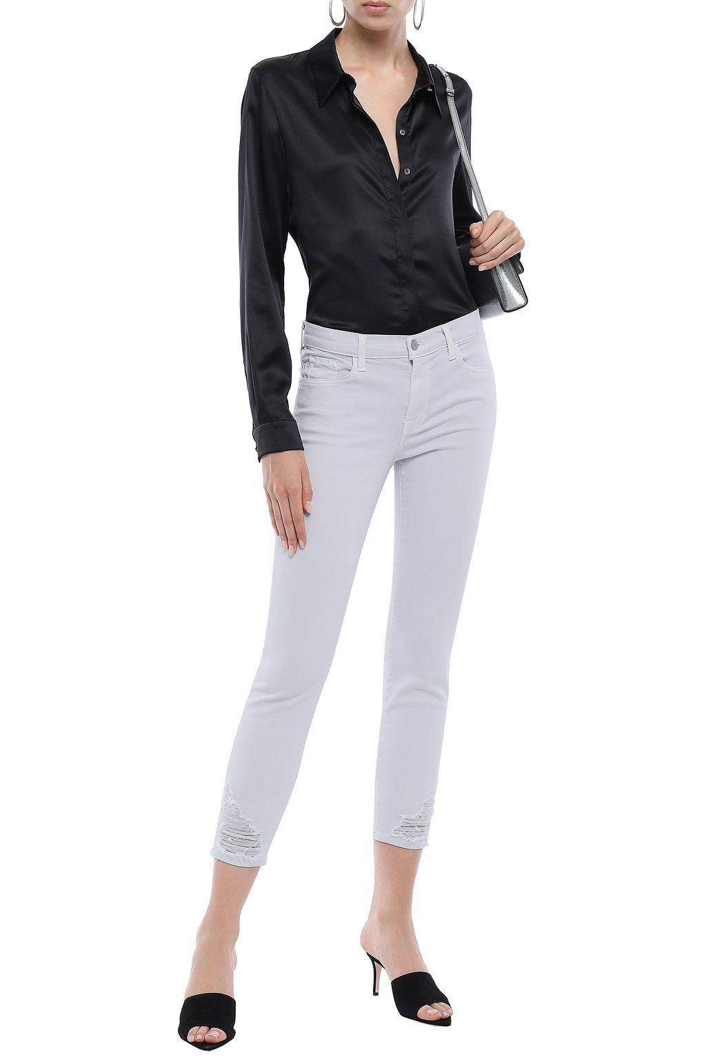 J BRAND Cropped mid-rise skinny jeans