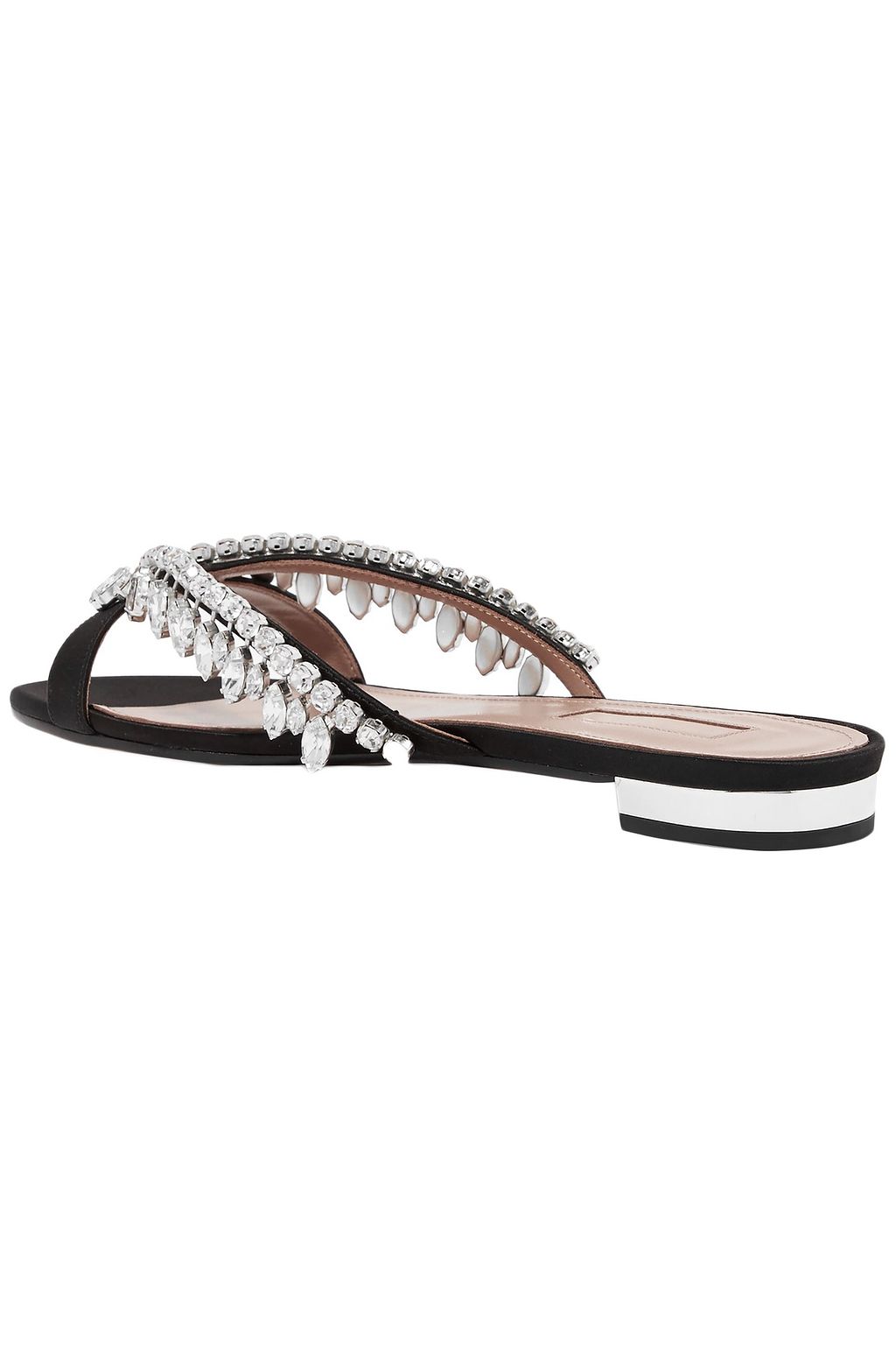 AQUAZZURA Gem Palace crystal-embellished satin sandals
