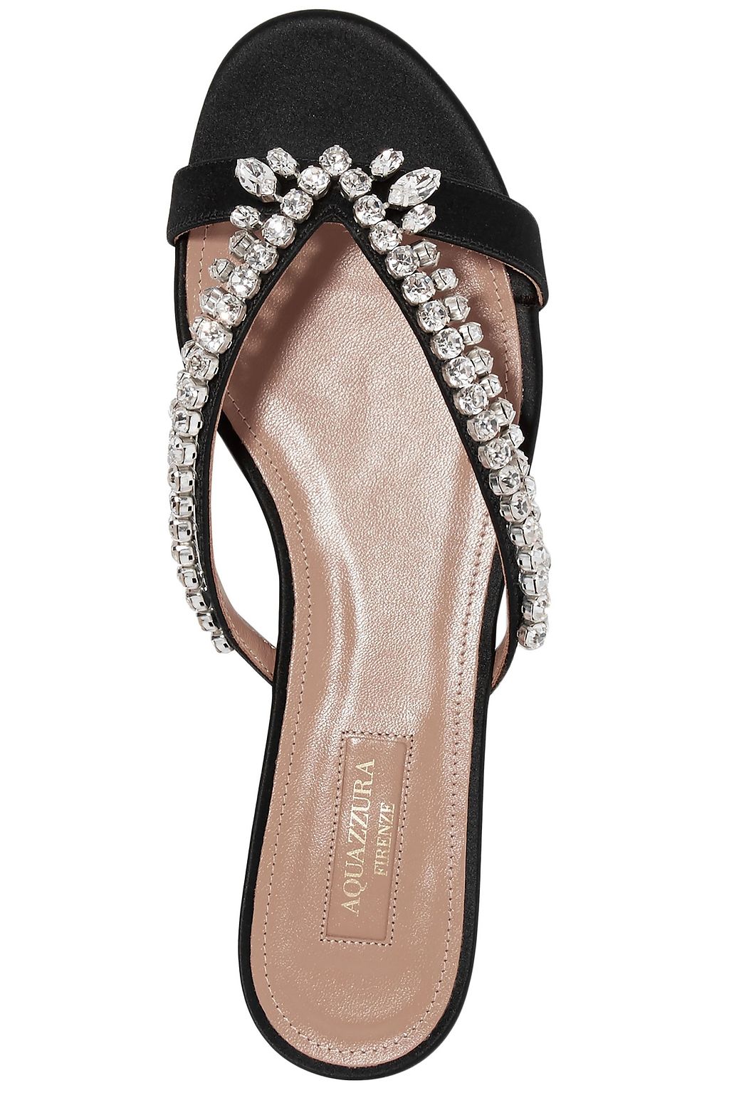 AQUAZZURA Gem Palace crystal-embellished satin sandals