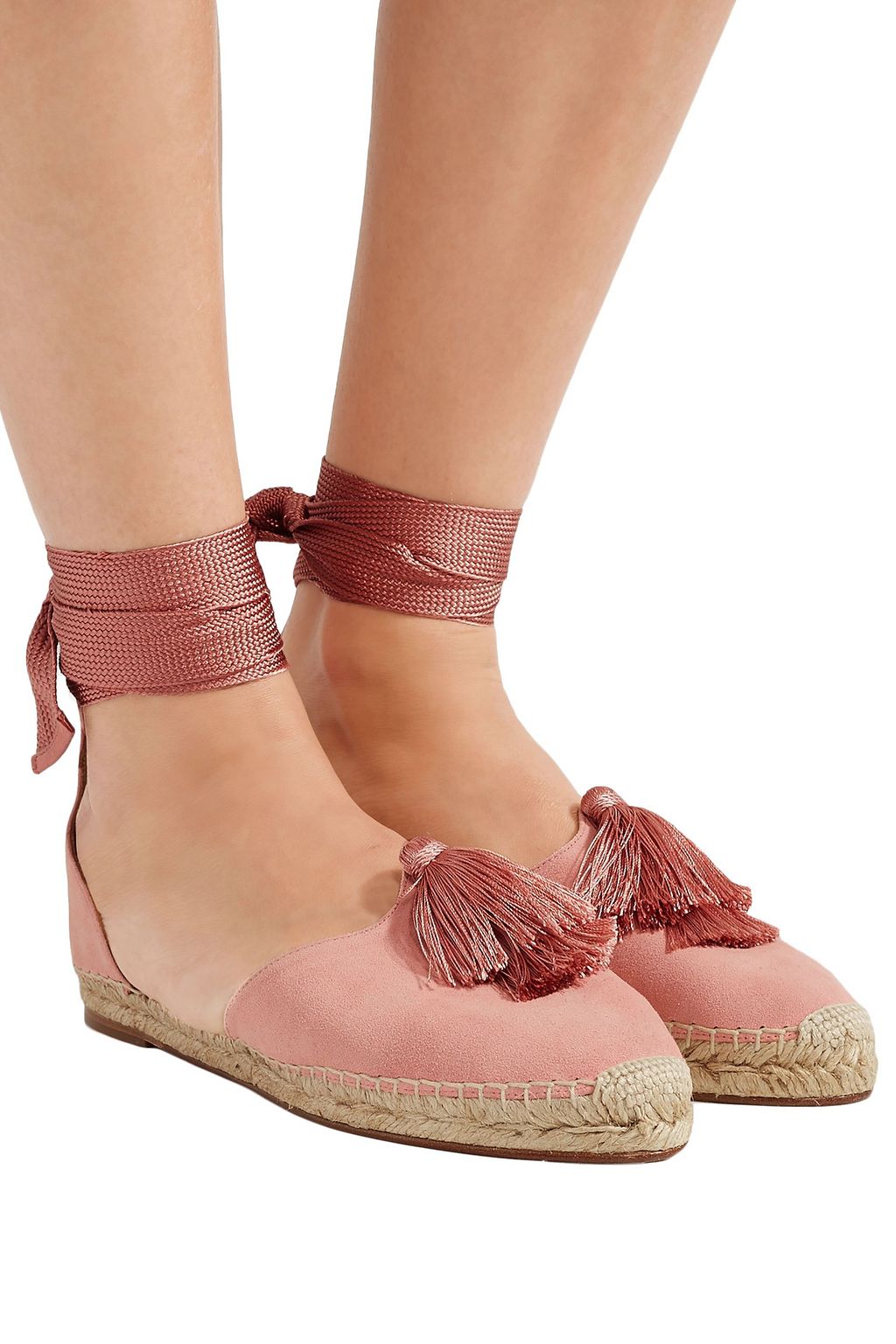 AQUAZZURA Love tasseled suede espadrilles