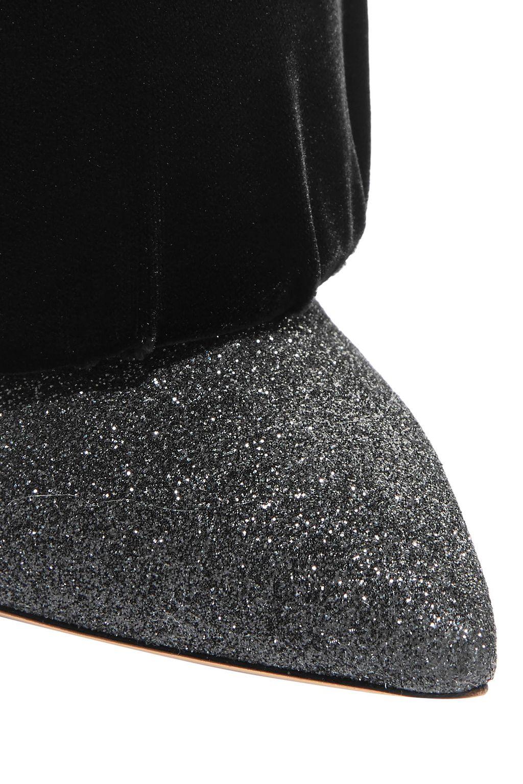 NICHOLAS KIRKWOOD Courtney glittered-leather and velvet ankle boots