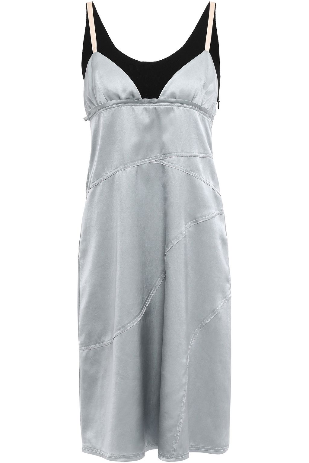satin slip dress blue