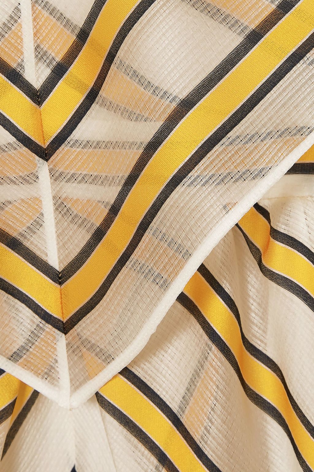 FENDI Cape-effect cutout striped silk-blend organza mini dress