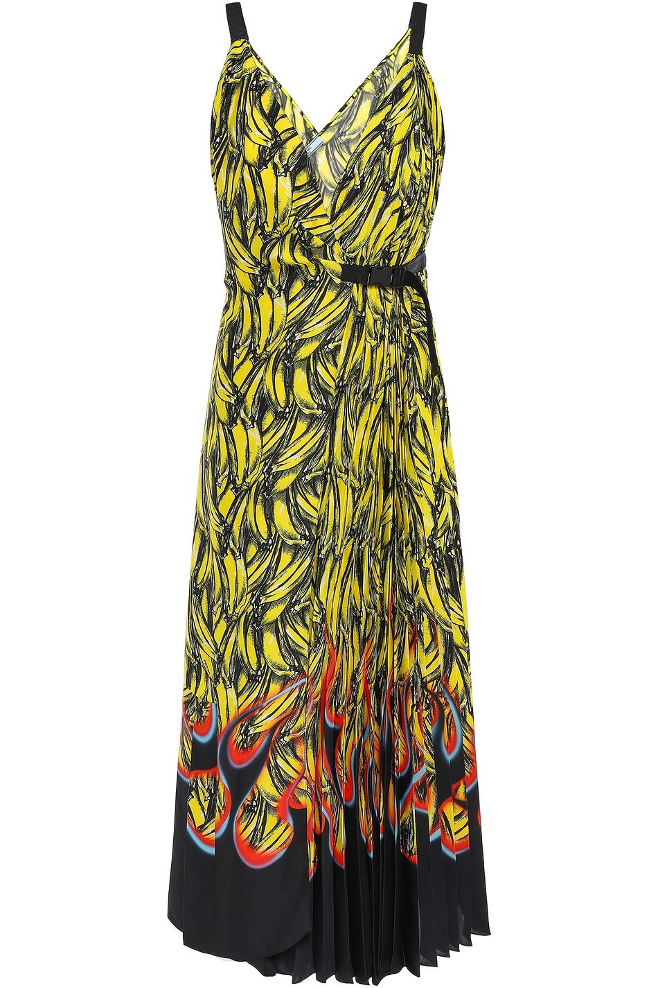 bright yellow wrap dress