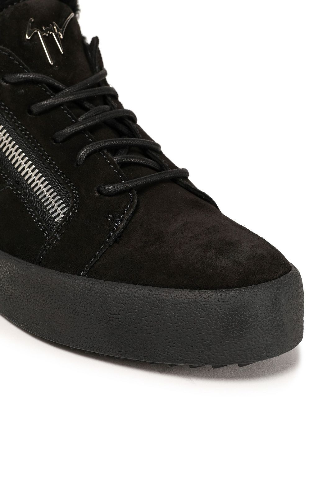 GIUSEPPE ZANOTTI Zip-detailed suede sneakers
