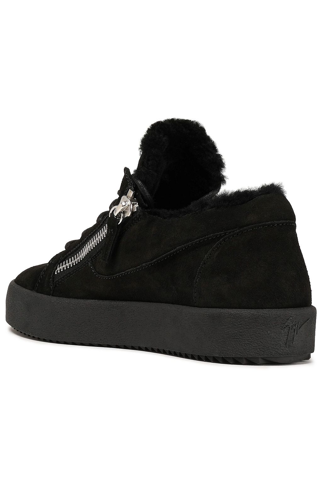 GIUSEPPE ZANOTTI Zip-detailed suede sneakers