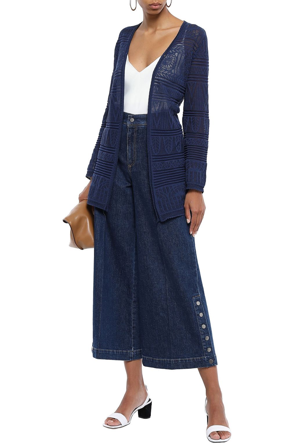 M MISSONI Crocheted cotton-blend cardigan