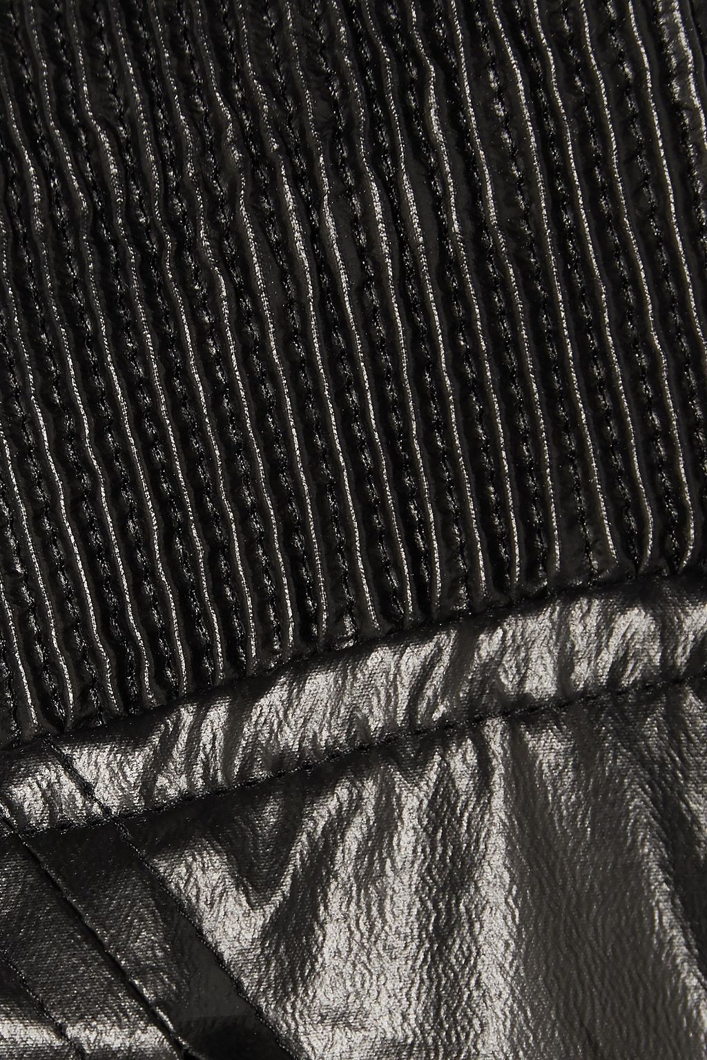 ISABEL MARANT Amel ribbed knit-trimmed coated-silk mini skirt