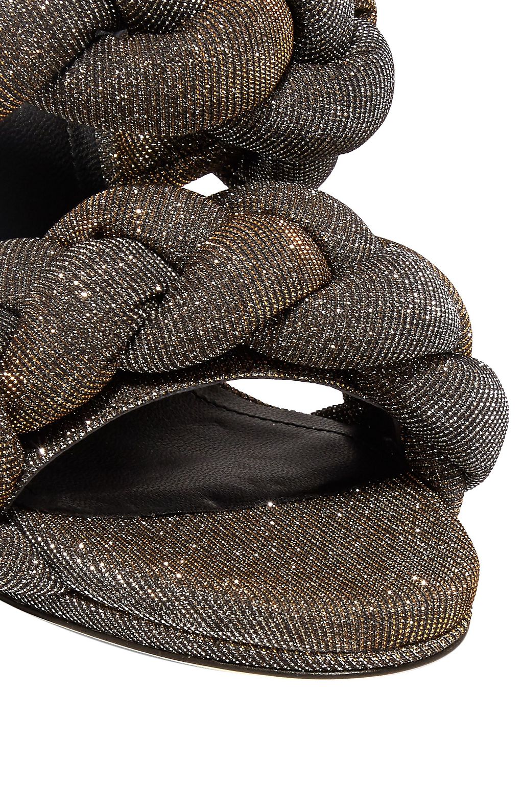 MARCO DE VINCENZO Braided textured-lamé sandals