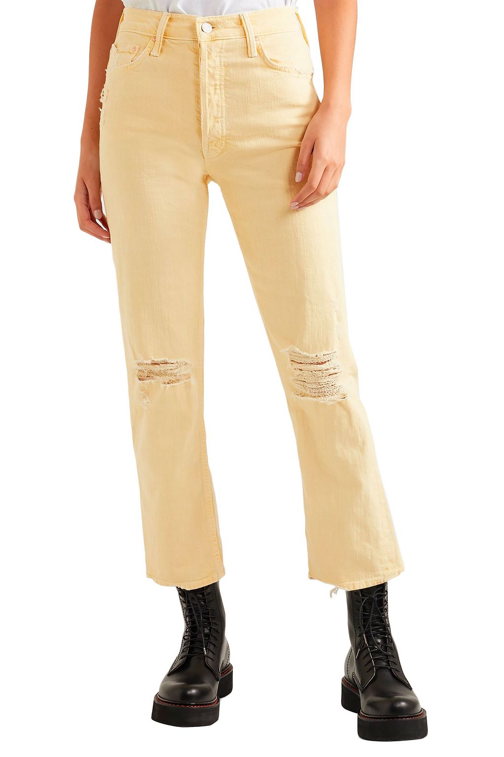 MOTHER The Tomcat printed mid-rise straight-leg jeans