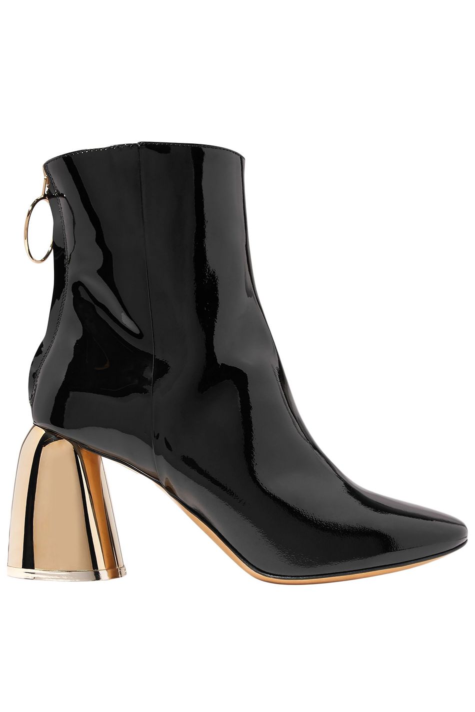 black patent chelsea ankle boots