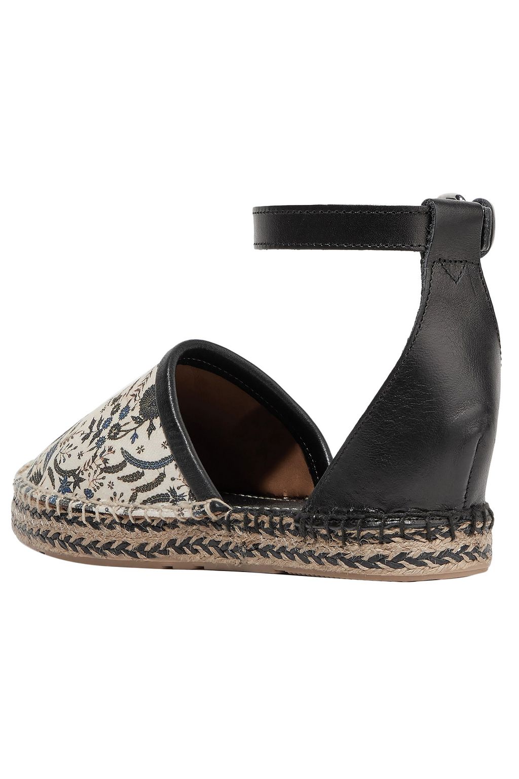 ISABEL MARANT Printed canvas and leather espadrilles