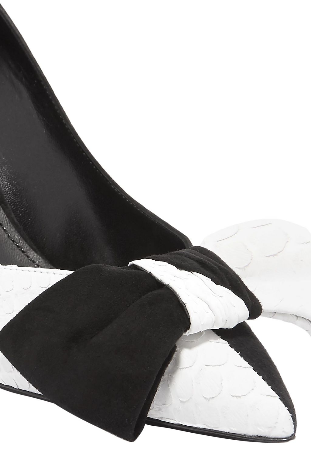 SAINT LAURENT Era two-tone suede and python pumps