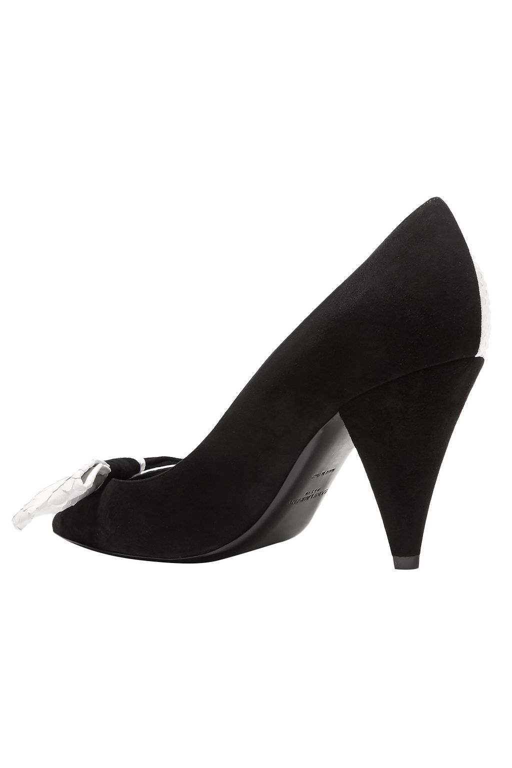 SAINT LAURENT Era two-tone suede and python pumps