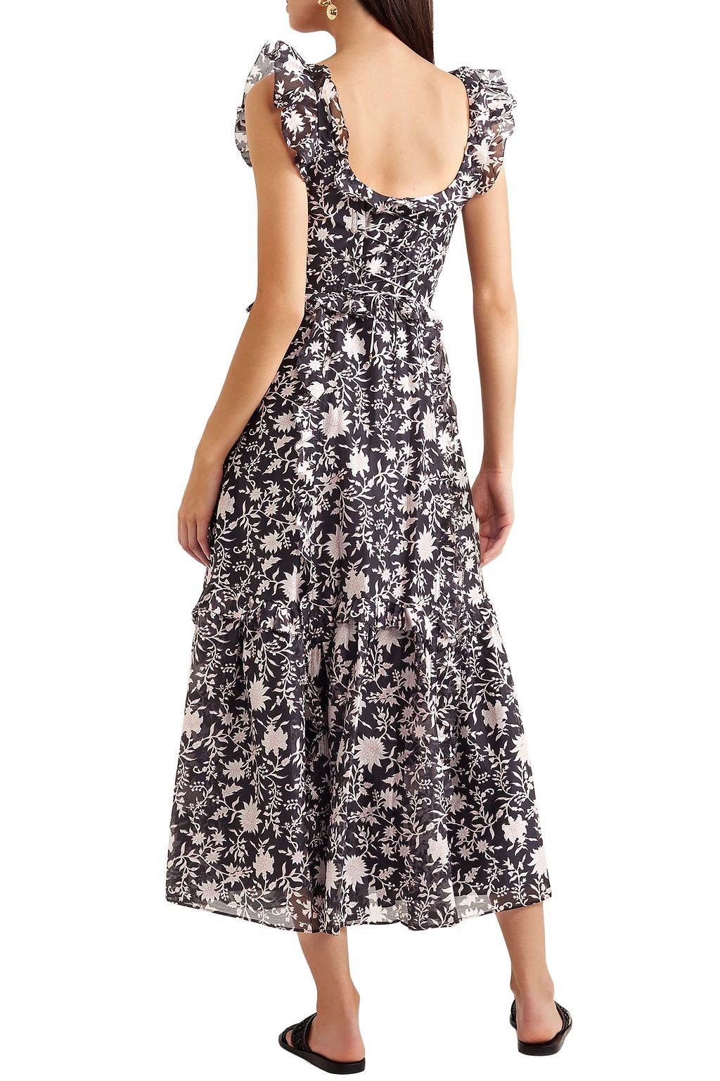 ULLA JOHNSON Floral-print cotton and silk-blend maxi dress