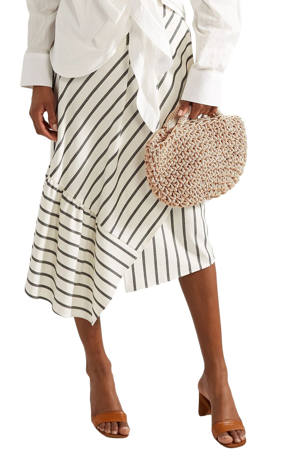 REJINA PYO Rose woven satin tote