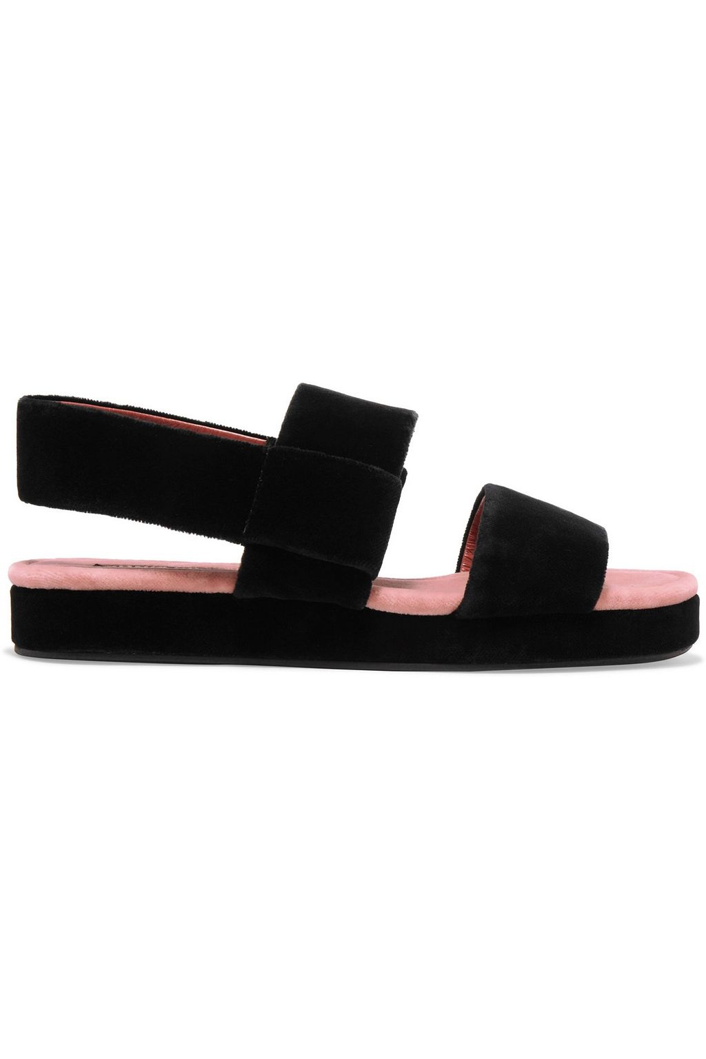 black velvet sandals