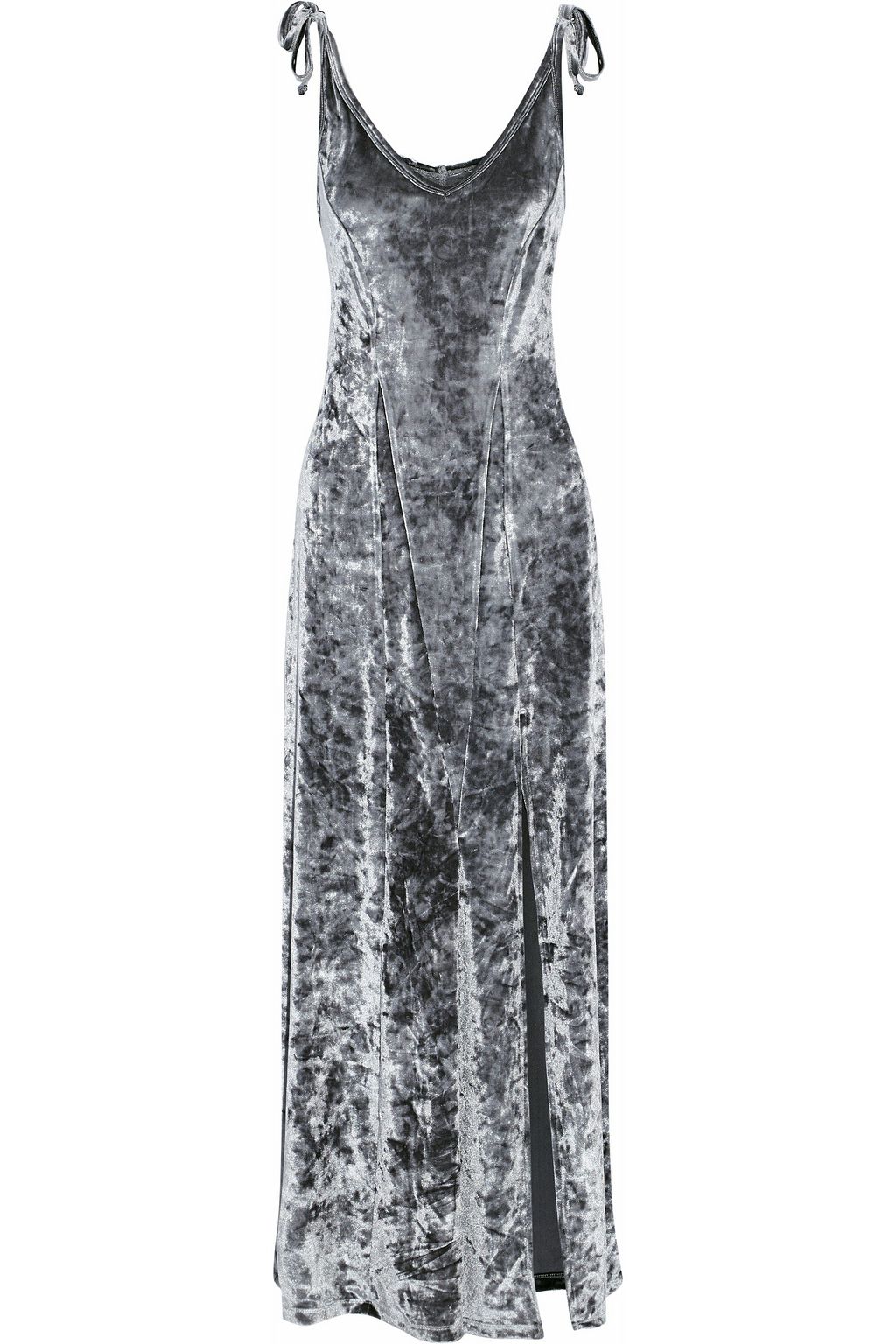 grey velvet gown