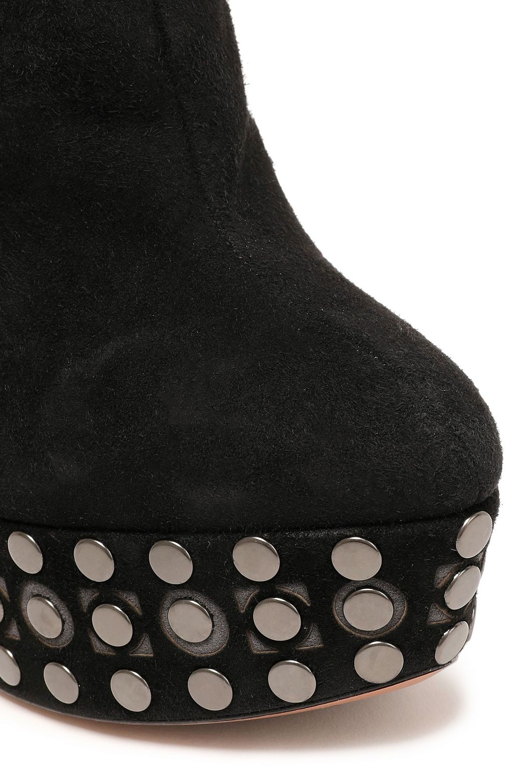 ALAÏA Studded suede platform ankle boots