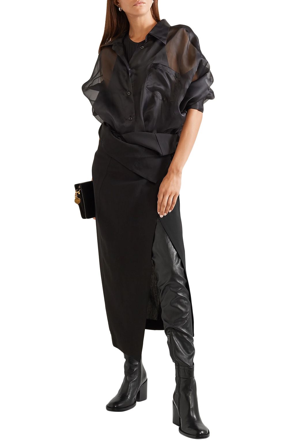ANN DEMEULEMEESTER Stretch-leather thigh boots