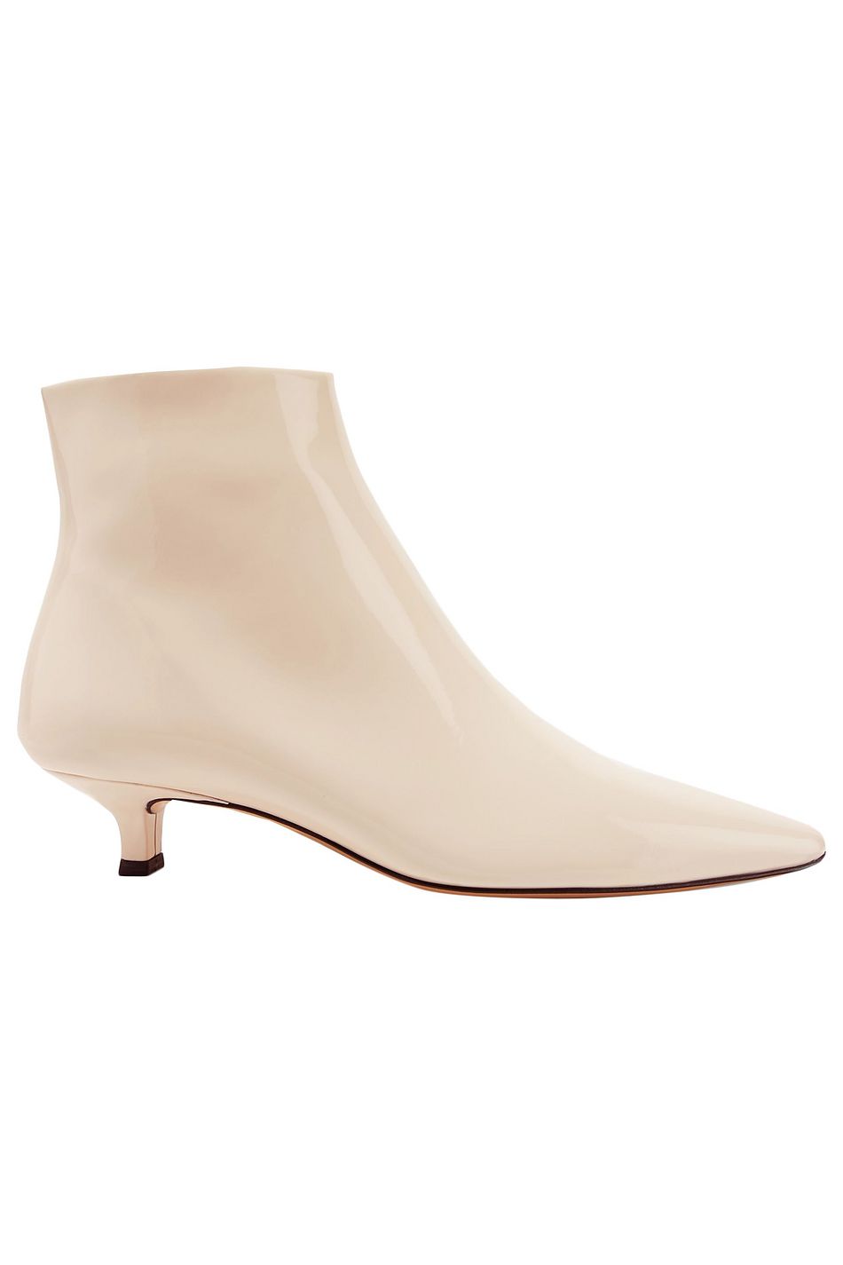 cream leather ankle boots