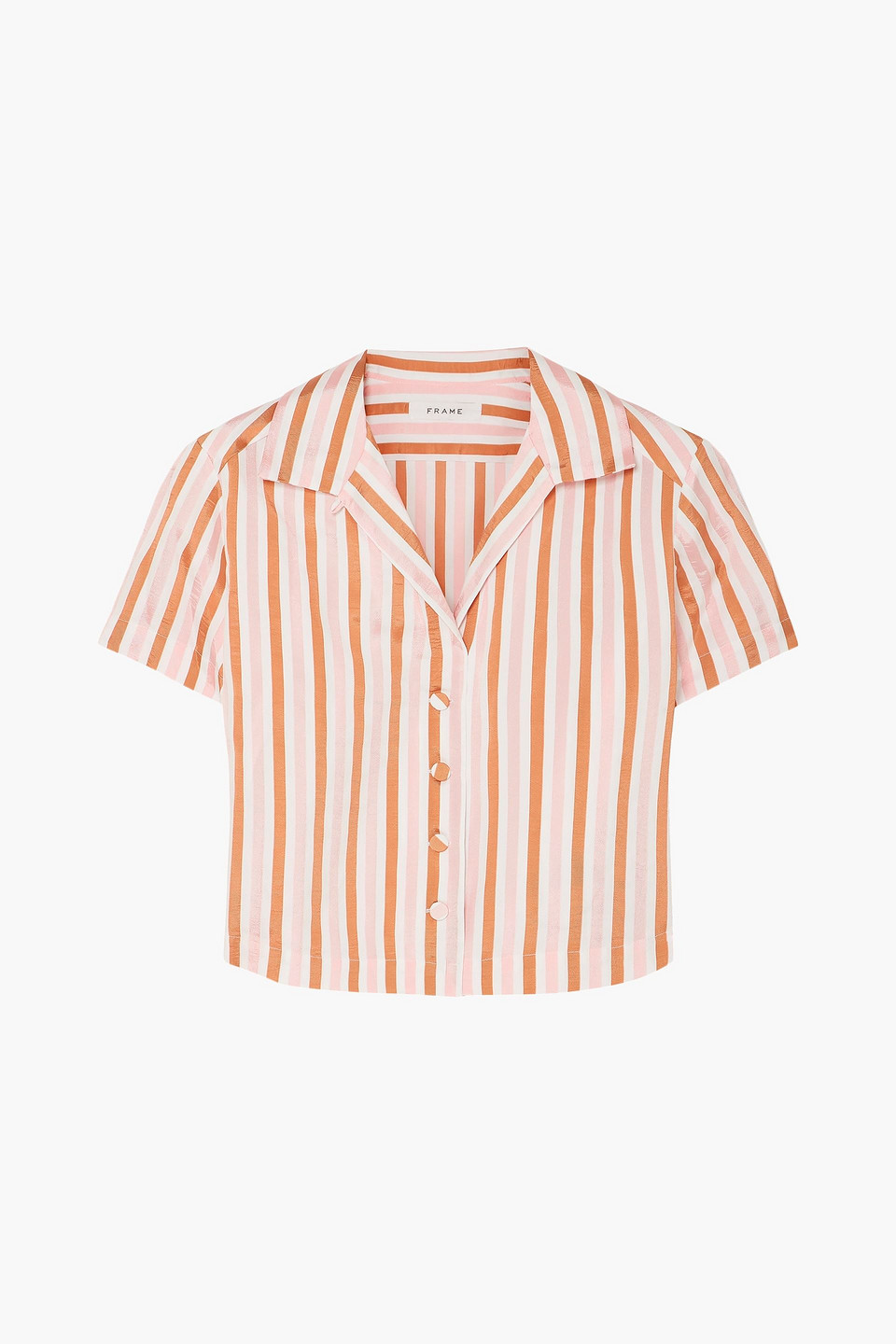 frame - striped jacquard shirt - pink - l