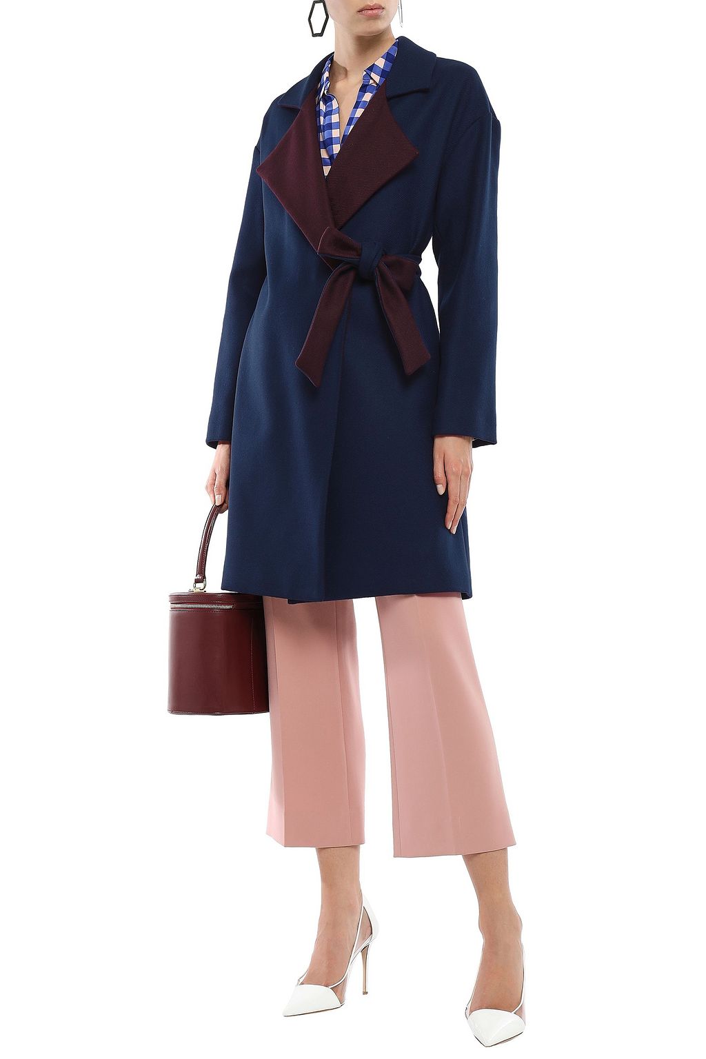 DIANE VON FURSTENBERG Two-tone wool-blend felt coat