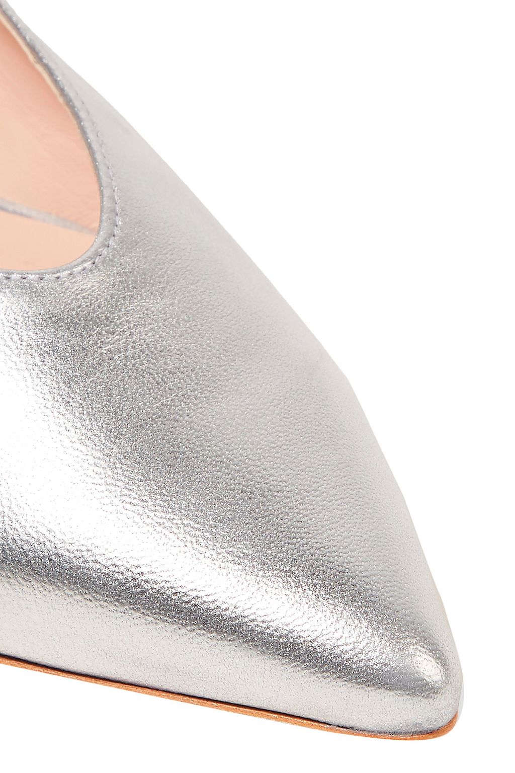 LOEFFLER RANDALL Metallic leather point-toe flats