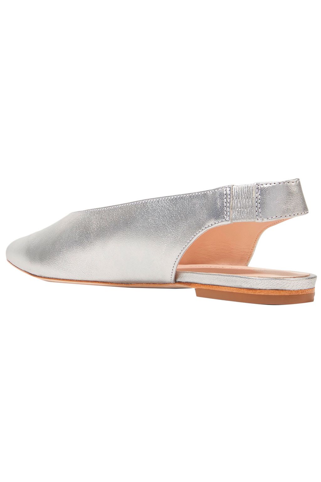LOEFFLER RANDALL Metallic leather point-toe flats