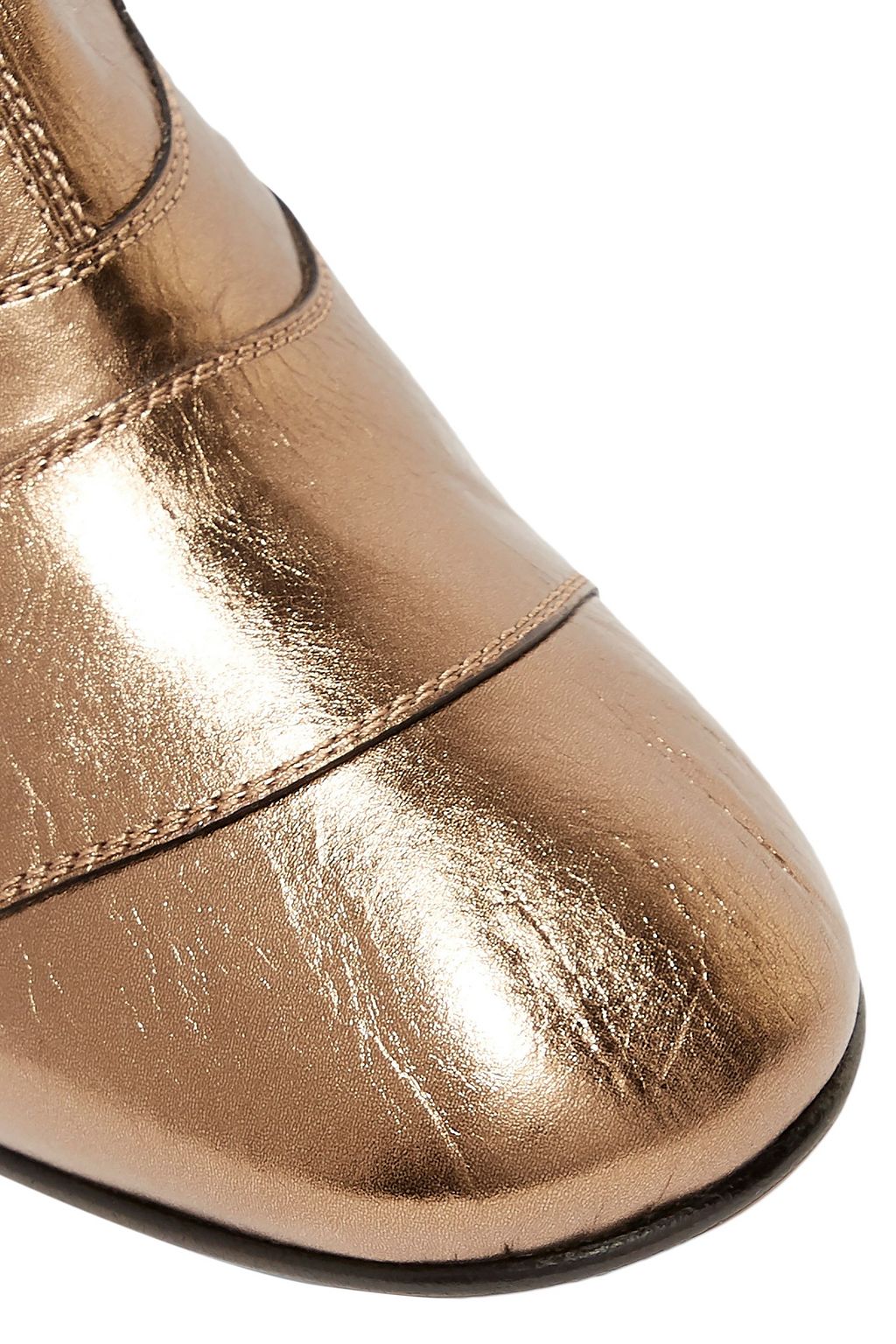CHLOÉ Metallic leather ankle boots