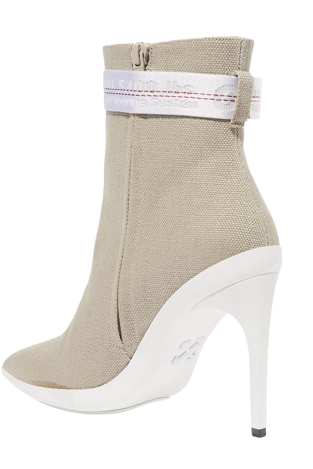 OFF-WHITE™ For Walking buckled canvas ankle boots
