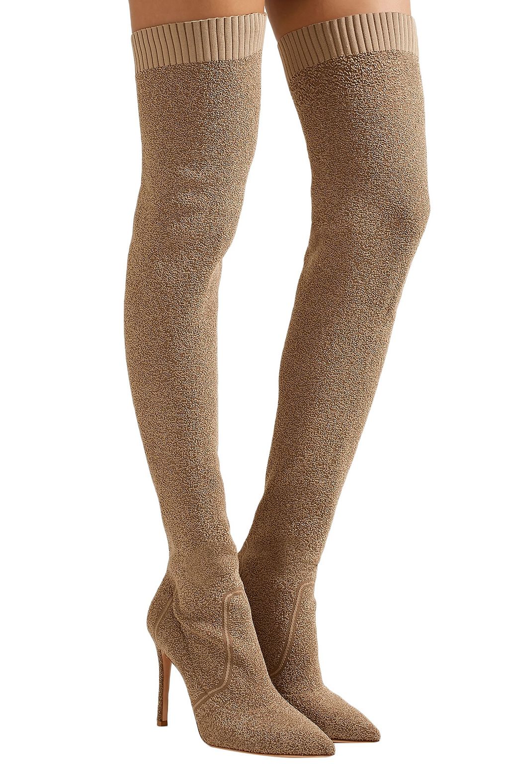 GIANVITO ROSSI Fiona bouclé-knit over-the-knee boots