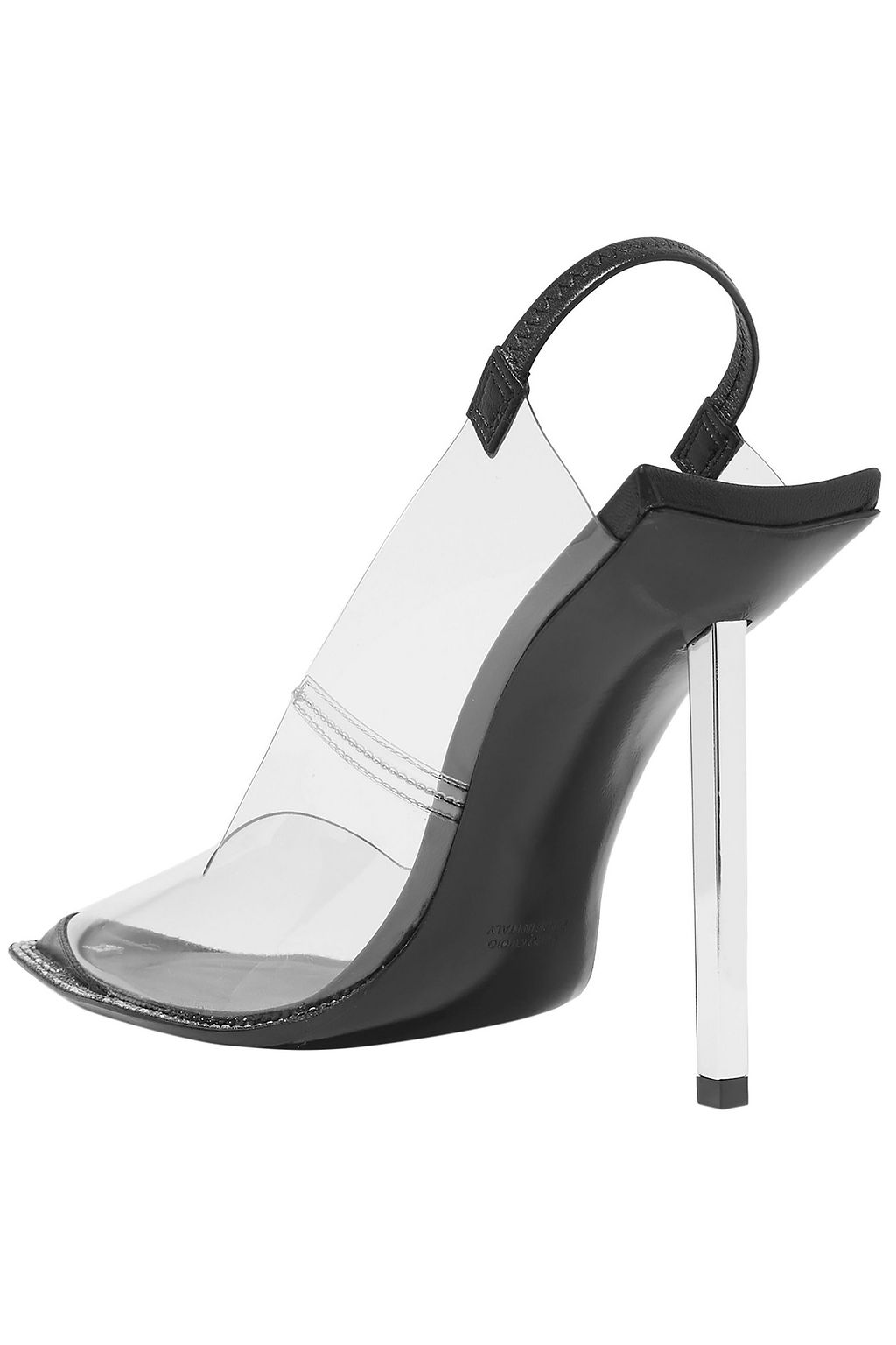 ALEXANDER WANG Marlow crystal-embellished PVC and leather slingback pumps