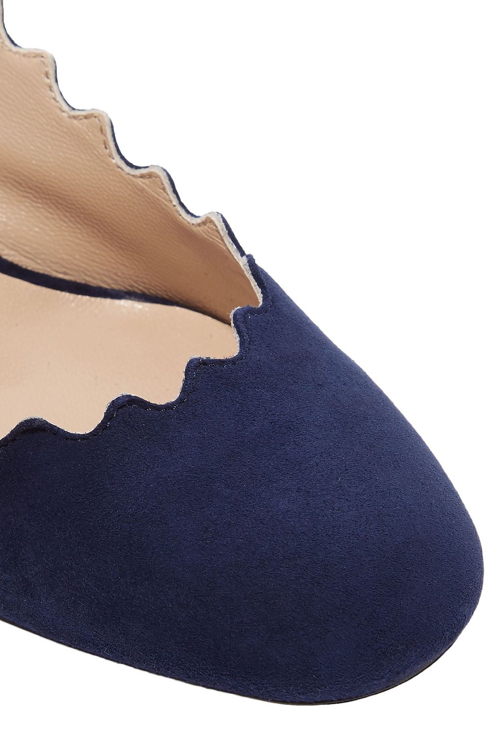 CHLOÉ Scalloped suede pumps