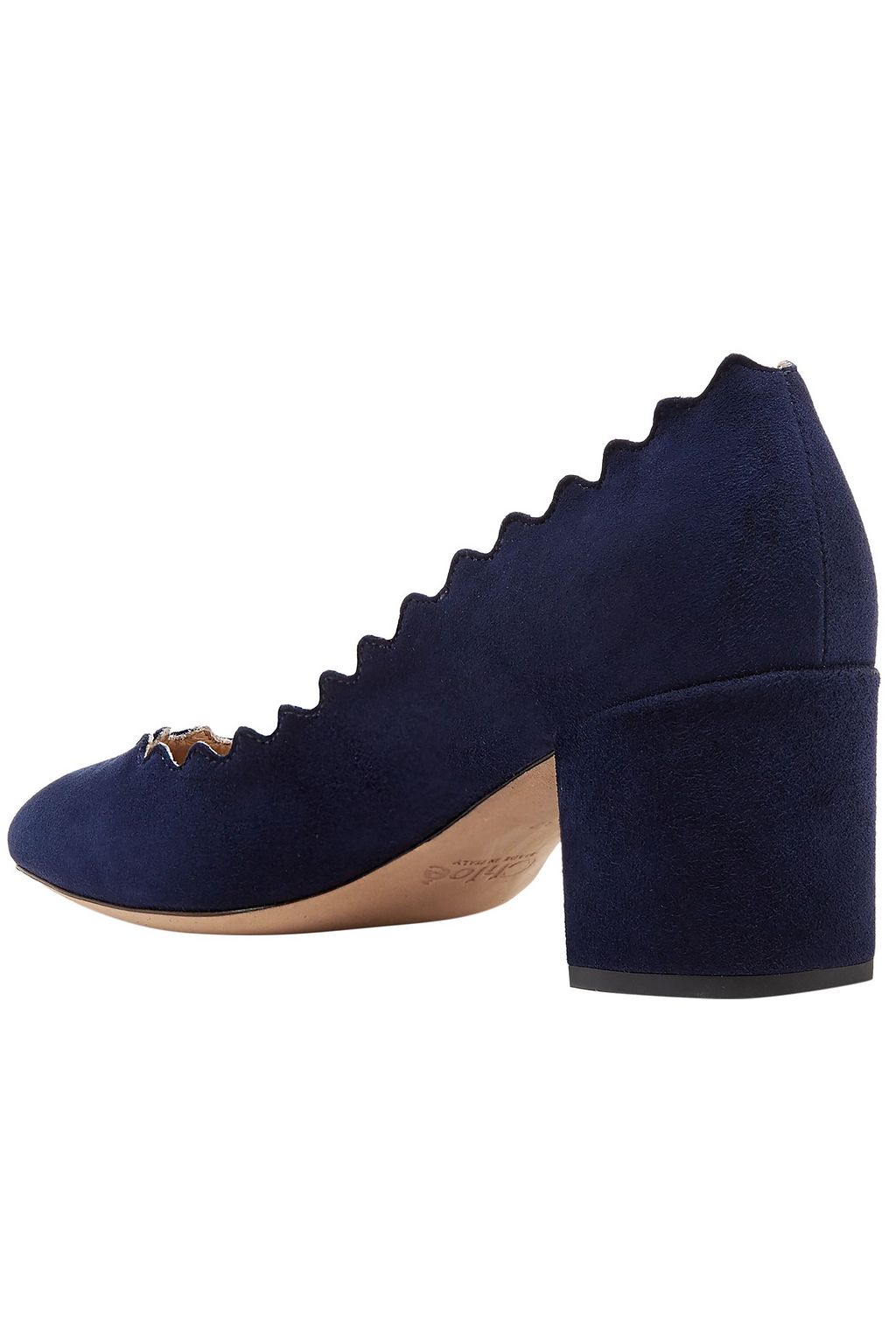 CHLOÉ Scalloped suede pumps